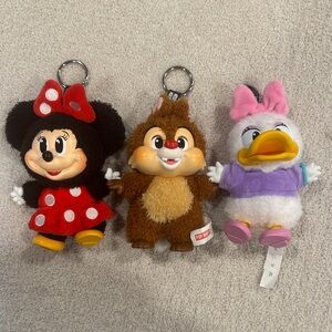 Popmart set of 3 Disney Minnie, Chip, and Daisy Plush Keychains